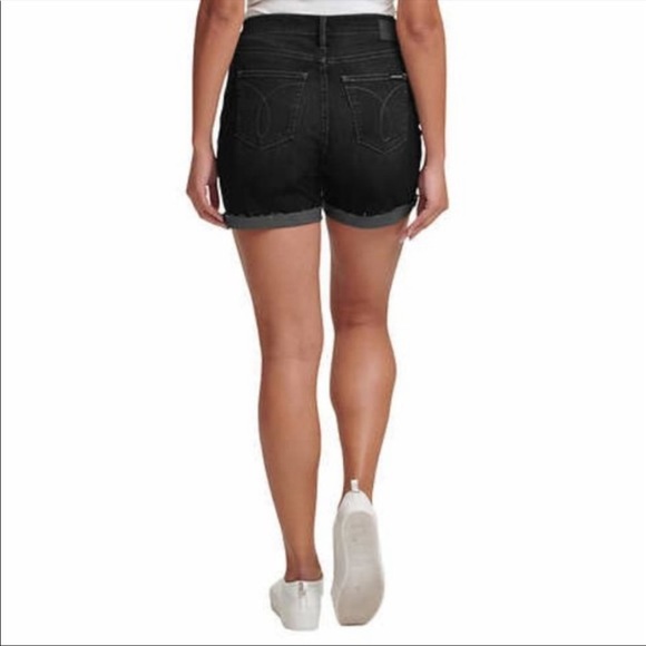 CALVIN KLEIN Jeans Roll Cuff Denim Shorts - Picture 3 of 4